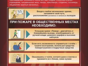 Правила поведения при пожаре в общественном месте