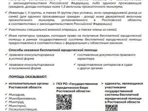 О бесплатной юридической помощи в Ростовской области