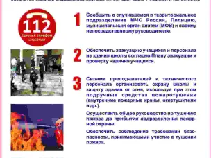 Действия руководителей образовательных учреждений при возникновении пожара