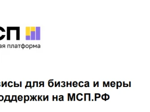 Сервисы для бизнеса и меры господдержки на МСП.РФ