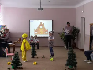 Детсадовцы Д/С "Аленушка" подготовили театрализованное представление по мотивам детской сказки «Колобок»